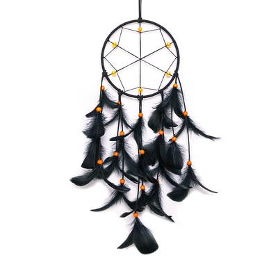 Halloween Creative Gift Black Feather Dreamcatcher Hanging Decoration Wind Chime Wind Room Decoration