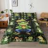 Cowboy Frog 4-Piece Set, A Green Jungle World To Protect Your Eyes, Including 1 Bed Sheet, 1 Duvet Cover, 2 Pillowcases (Quirky)