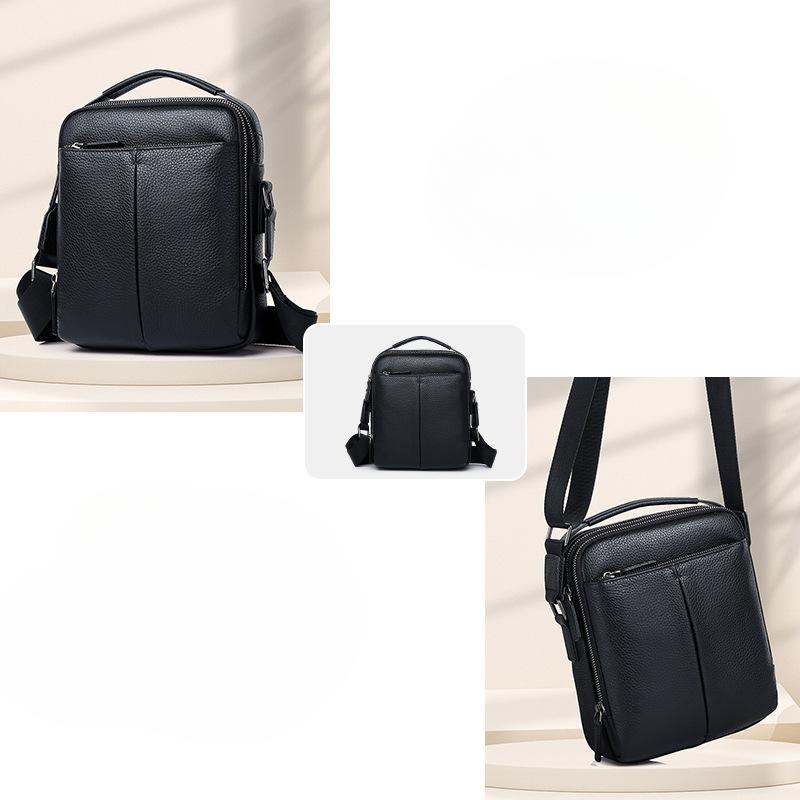 Men's High-end Genuine Leather Vertical Casual Business Crossbody Small Shoulder Bag Large-capacity Men's Single-shoulder Bag