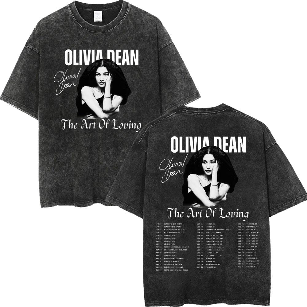 Vintage Washed The Art of Loving Tour Graphic T Shirts High Street Fashion Trend Tshirts Men Women Casual Cotton Tshirt