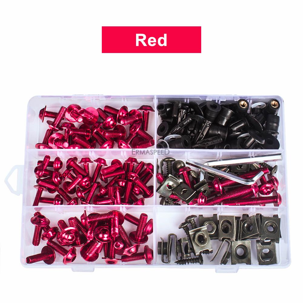 223PCS/Set Motorcycle Windscreen Fairing Bolt Kit Screws Fasteners Clips Screws for Motorbike Sportbike
