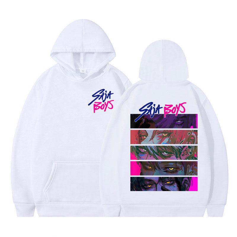 Kpop Demon Hunter Band Saja Boys Graphic Hoodie Men's Women Long-sleeved Harajuku Thick Casual Pullover Oversized Sweatshirt Top