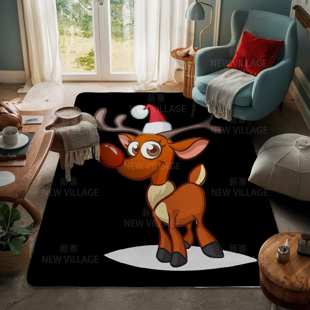 House Entrance Carpet Home Door Mat Living Room Bath Foot Bathroom Non-slip Water Absorption Rugs Bath Merry Christmas Winter