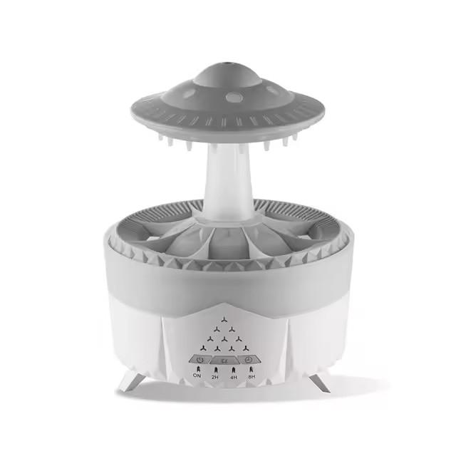 UFO Rotating Raindrop Aromatherapy Essential Oils Air Diffuser with RGB Night Lamp Remote Controls UFO Ultrasonic Air Humidifier