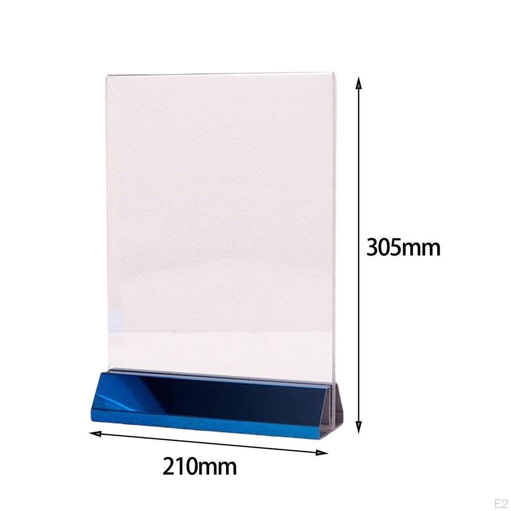 Acrylic Sign Holder Display Stand Vertical Paper Card Poster Double Sided for