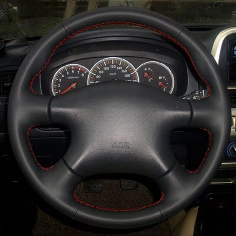 DIY Black Leather Steering Wheel Cover For Renault Samsung SM3 Nissan Almera N16 Pathfinder Primera Paladin Old XTrail 2001-2006