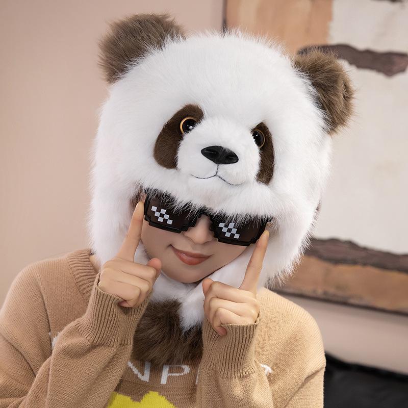 

Cute Panda Bear Plush Hat - Warm Ear Protection for Kids See details for size