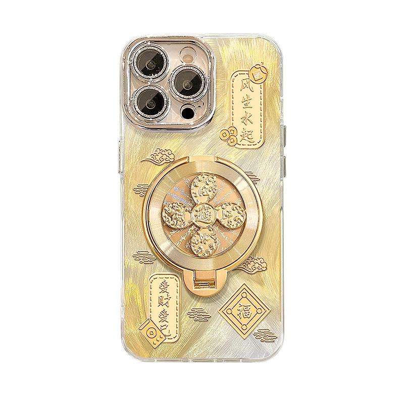 Feather yarn Fengsheng Shuiqi bracket is suitable for Apple 17 New Year's mobile phone case iphone15promax lanyard 16 women's models