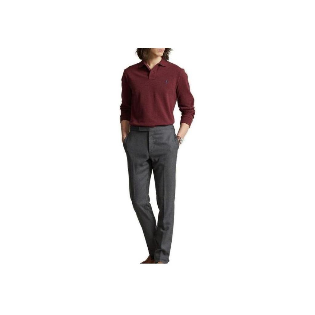 Polo Ralph Lauren FW23 Solid Color Logo Embroidered Casual Long Sleeve Polo Shirt Unisex Polo Shirts MNPOKNI16822560-600