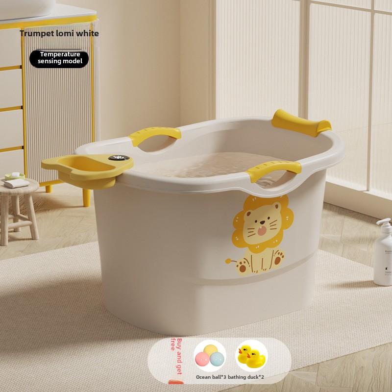 0-15 Year New Durable Newborn Baby Can Sit Bath Tub with Digital Temperature Sensing Bathtub Toddler Infant Bathroom Basin Bath
