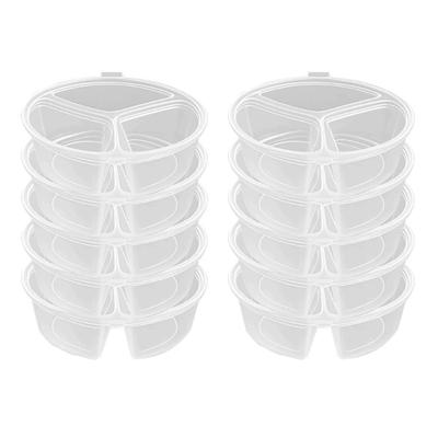 Auslaufsichere Plastik-Gewürzbecher mit 3 Fächern Ideal für Saucen Dips Dressings Outdoor-Veranstaltungen Partys