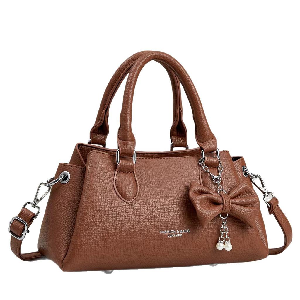 Sensitive lychee pattern Korean fashion shoulder bag large capacity multi-layer butterfly pendant commuter versatile messenger bag