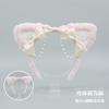 Lolita Hair Accessories Pearl Cat Ear Headband a Handmade Fashion Accessory Bow Pearl Headgear Hair Accessories