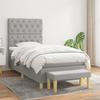 3137349 vidaXL Divan Bed with Mattress Light Grey 80x200 Cm Fabric