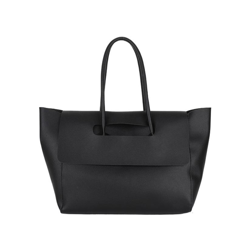 

Корейская версия большой вместительной сумки весна-лето ретро мода большой карман женская сумка 2024 новый тренд сумка для поездок на работу чёрный