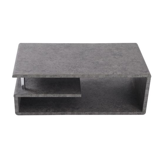 Modern Simple Coffee Table with Storage Layer Stable Structure Good Load Bearing Space Saving MDF Rectangle Living Room Table