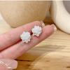 Big White Camellia Flower Stud Earring for Female Simple Sweet Acrylic Resin Ear Jewelry Wedding Best Friend Christmas Gift