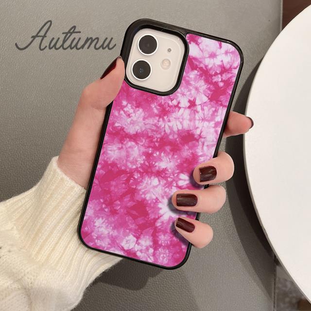 Eisblaue Batik-Handyhülle für iPhone 11 12 13 14 Pro Max mini X XR XS SE 2020 5 6S 7 8 Plus Samsung Galaxy S21 S22 Hülle