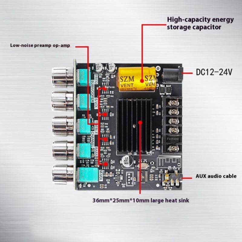 2x50W Bluetooth-compatible Digital Power Amplifier Board Speaker 2.1CH Stereo Home Music Bluetooth-compatible Module