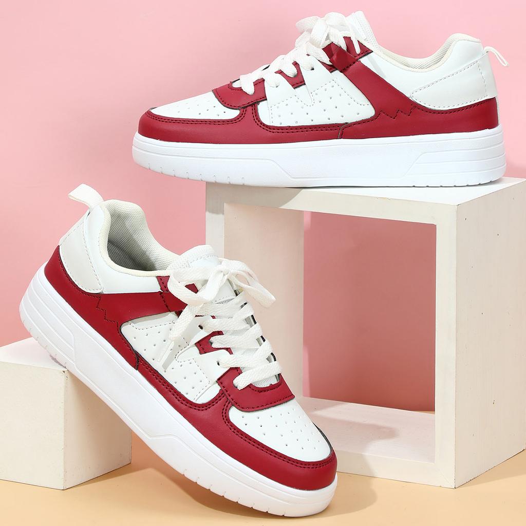 MCTIN Kadın rahat ayakkabılar nefes alabilen platform spor ayakkabı çiftler kaymaz deri kaykay ayakkabı