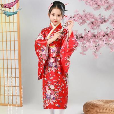 Badjas Gown Kinderen Japanse Kimono met Obi Cosplay Kostuum Vintage Haori Kinderen Jongens Meisjes