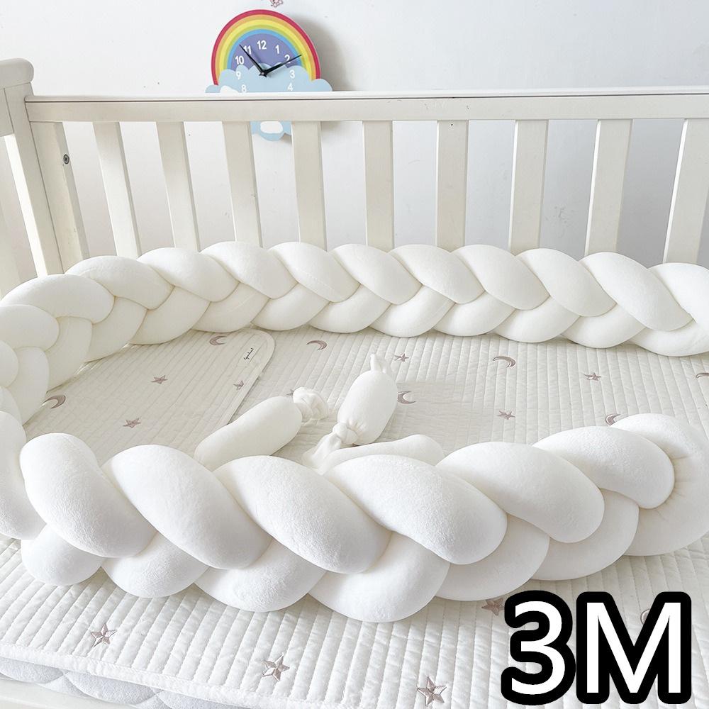 1M/2M/3M/4M  Baby Crib Bumper Protector Bed Braid Knot Cushion for Infant Kids Shares Toddler Baby Bed Bumpers in Crib Newborn