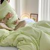 3pcs Skin Friendly 100% Cotton Duvet Cover Set Soft Comfortable Bed Sets Customizable Sizes Solid Color Comforter Cover No Sheet