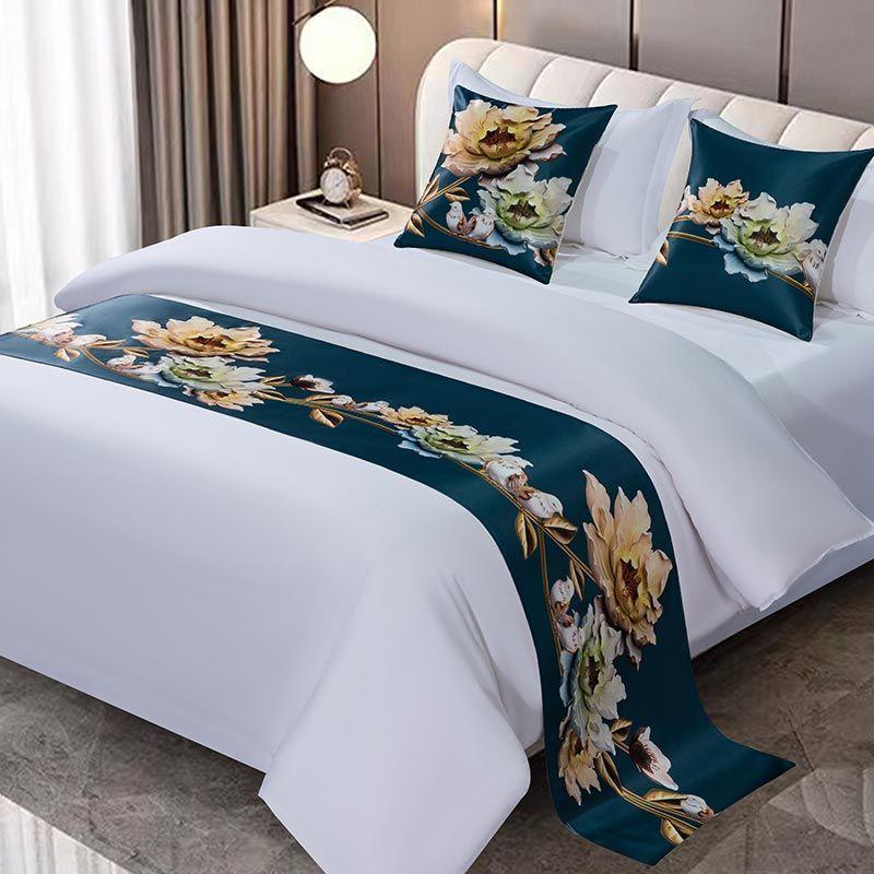 Nordische high-end huisdecoratie Ambachtelijk Zacht en Comfortabel Bed-eind Handdoek Stofdicht lange strook bedvlag 50x50 pillowcase 1pc