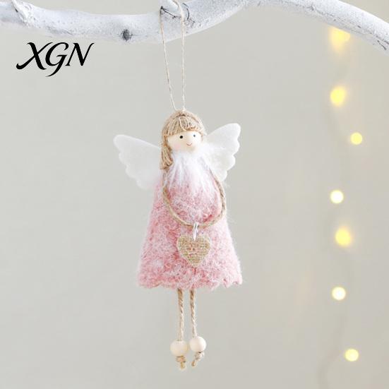 Soft Plush Home Decor Christmas Tree Angel Doll Ornament, Cute Small Handmade Pendant for Thanksgiving Day Gifts, Holiday Party Hanging