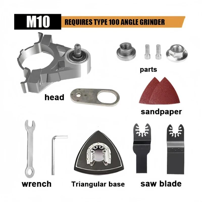 Universal Angle Grinder Conversion Head M10 M14 Adapter for 100 125mm Oscillating Saw Blade Power Tool