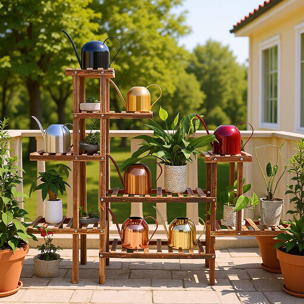 1-Liter Stainless Steel Watering Can with Long Spout for Indoor Plant and Flower Care