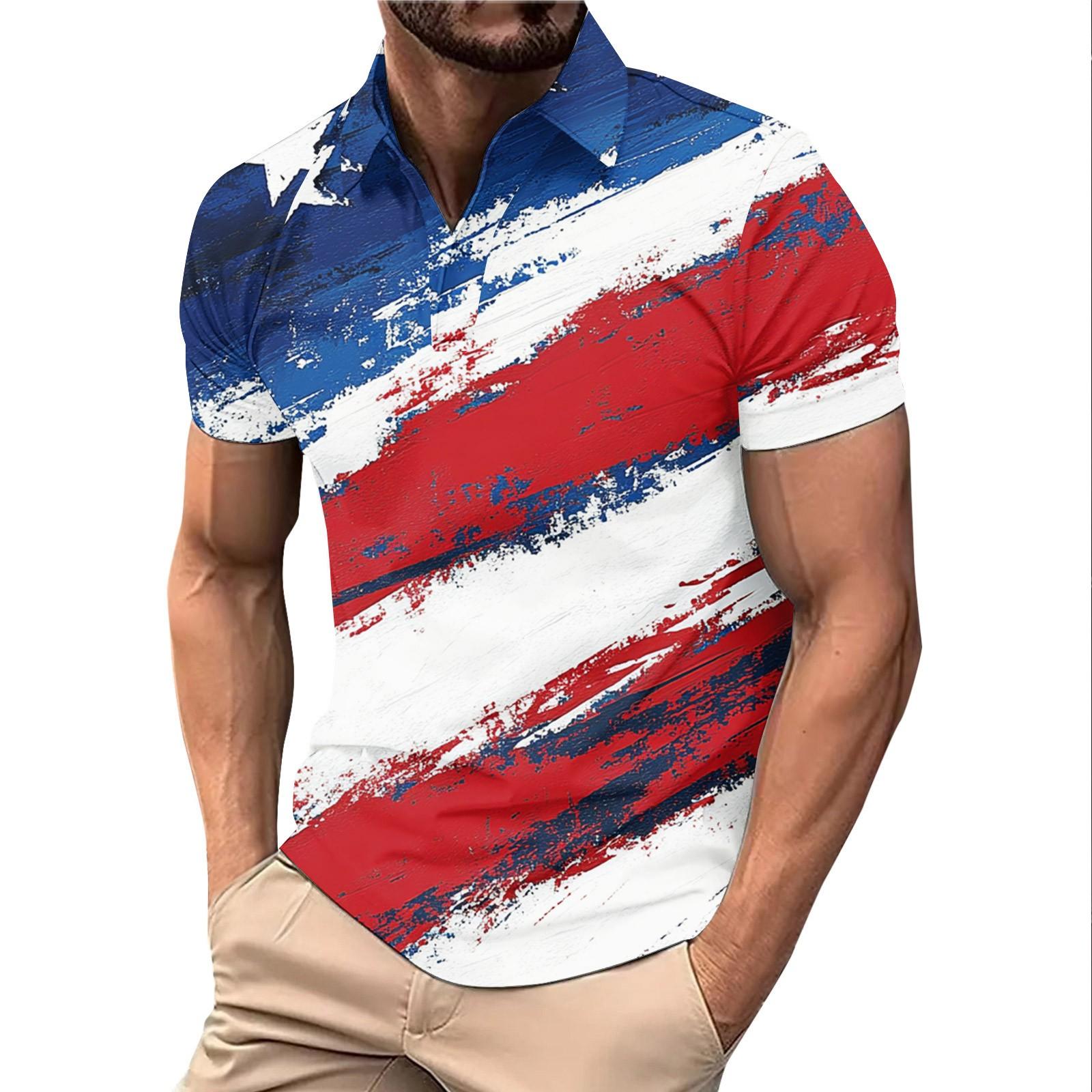 Летний новый мужской повседневный воротник-стойка с коротким рукавом воротник рубашки XL