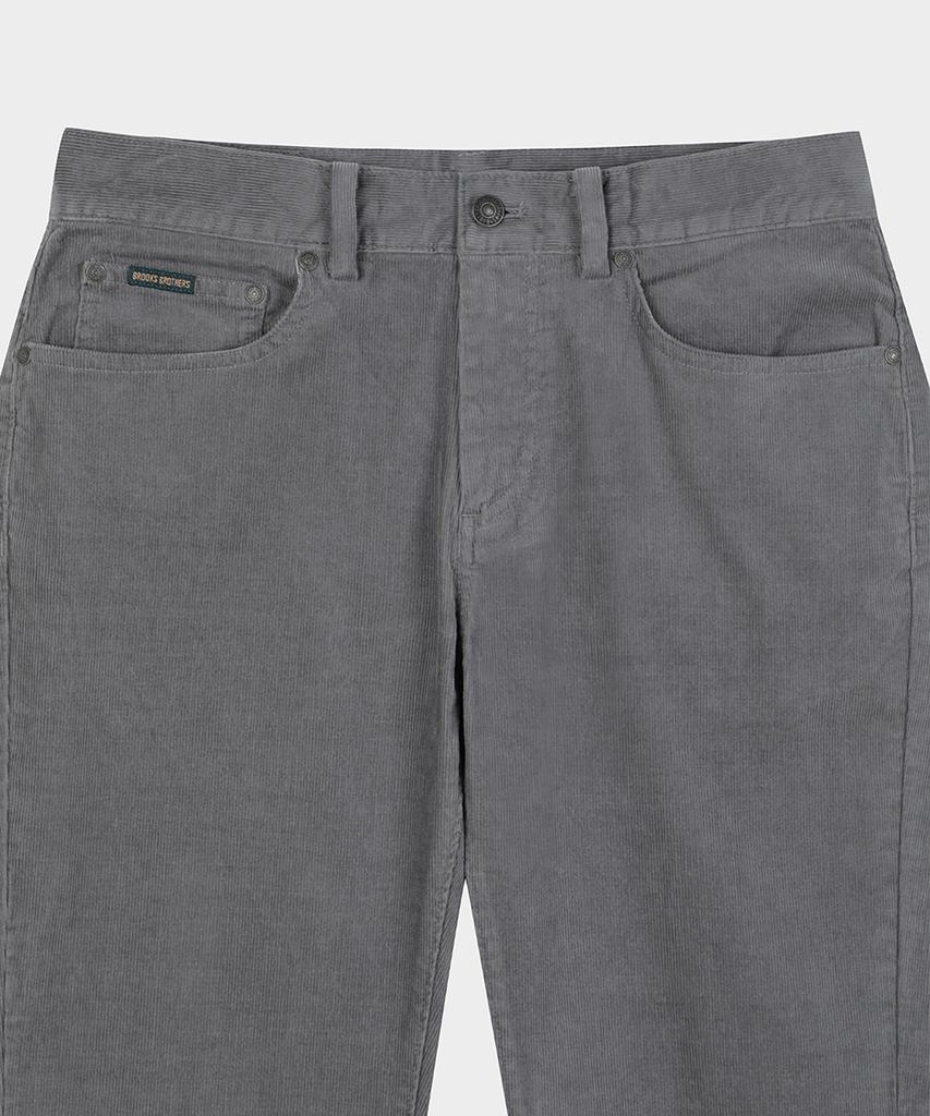 BROOKS BROTHERS Slim Fit 15W Corduroy 5-Pocket Pants (Grey) (Bbpcmm4767Wew)
