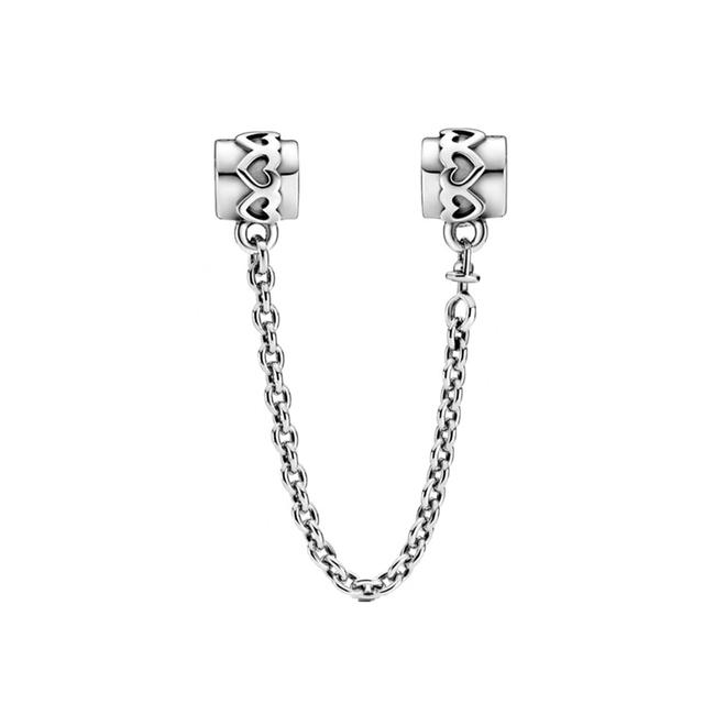 Charm-Anhänger aus 925er-Sterlingsilber mit funkelnder Pavé-Krone, O-Baum, Sicherheitskette, passend für Original-Fasion-Armbänder, DIY-Frauenschmuck, Geschenk