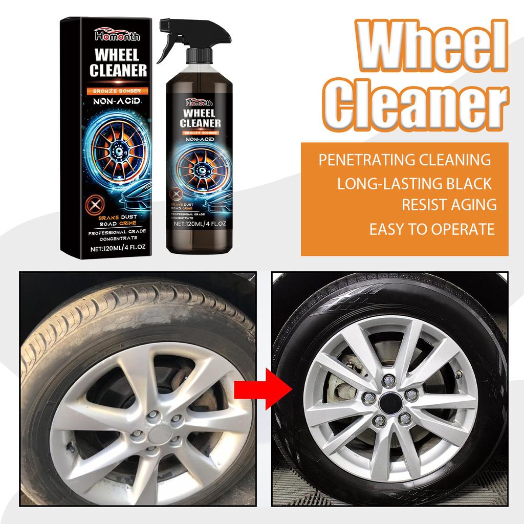 Homonth 120ML Metal Wheel Paint Iron Remover Spray Technology Professional Dust Rim Rust Cleaner Auto Detail Chemical Car Cleaning