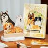 Cute Cat Dog 2026 Desk Calendar Pet Illustration Daily Scheduler Standing Calendar 365 Days Desktop Decoration Desktop Calendar