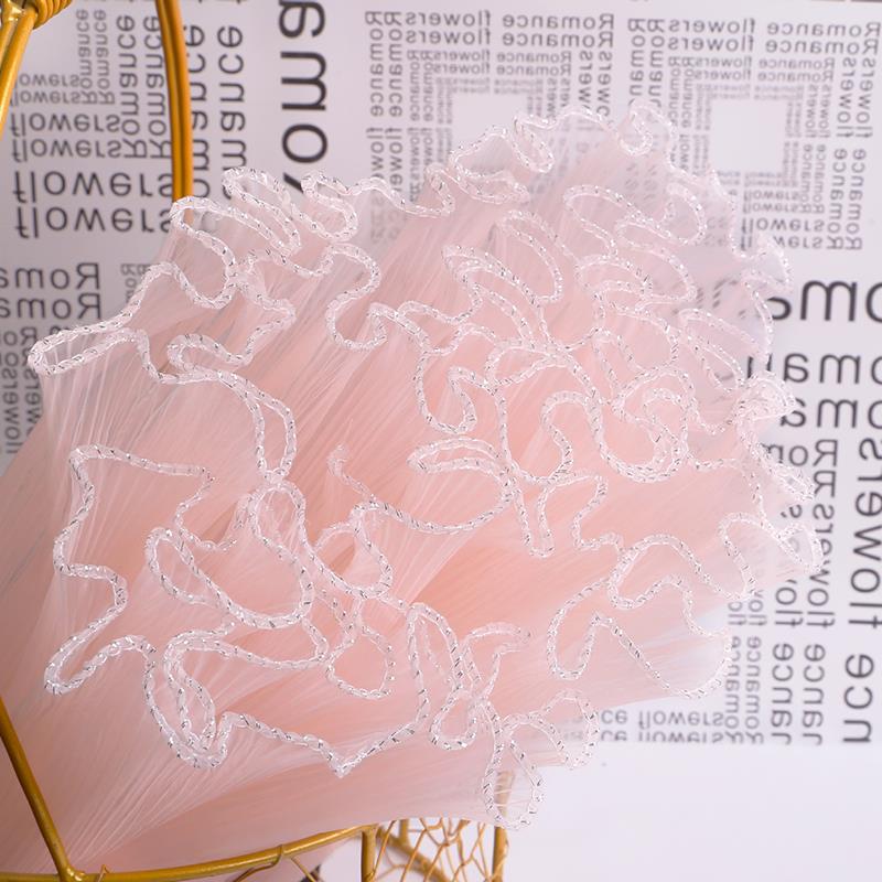 

28смx4ярда Цветочная упаковочная бумага Жемчужная волна Пряжа Упаковка для цветов Кружевная сетка Флорист Ручная работа Букет Подарочная упаковка Декор