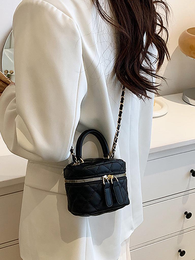 Nova Mini Bolsa Acolchoada Corrente Diamante Xadrez Feminina Bolsa Crossbody Fashion Mini Bolsa de Designer Bolsa Pequena Feminina de PU de Alta Qualidade