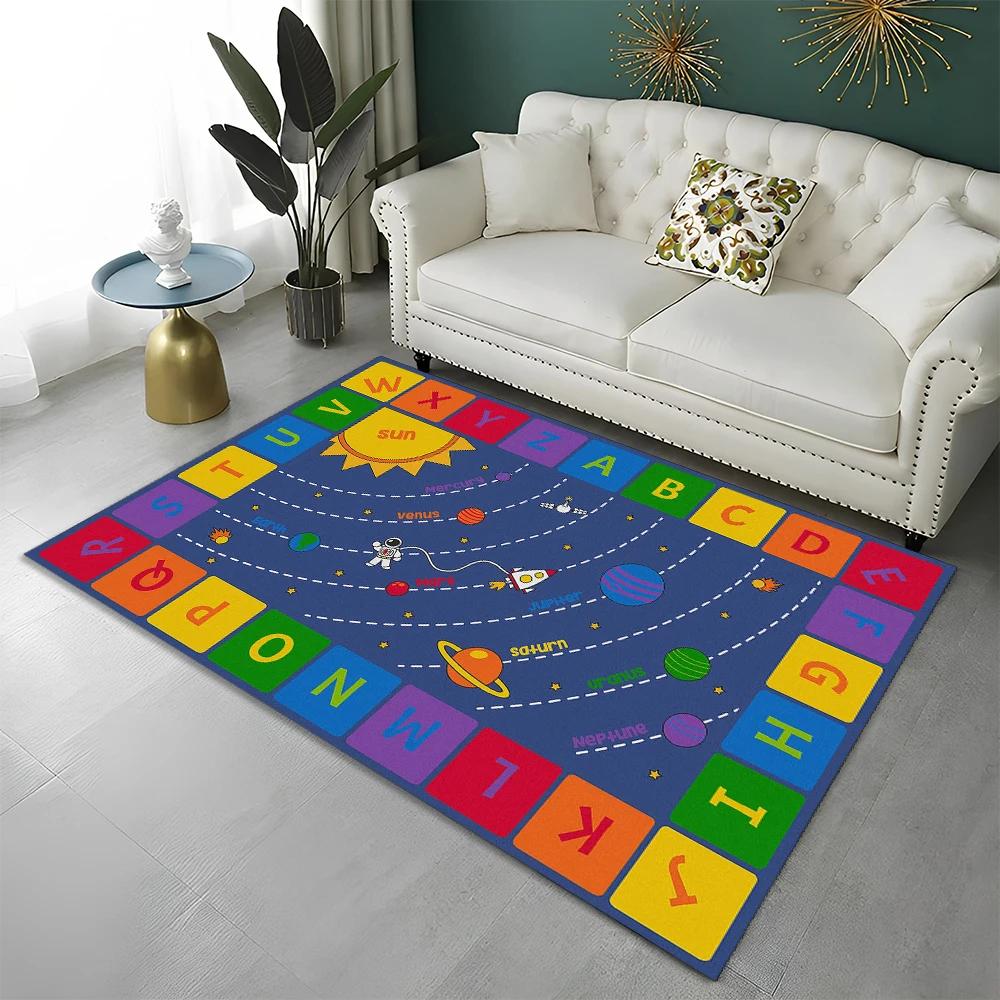 ABC Early Education Cartoon Kids Playroom Alphabet Children Crawling Area Rug,Carpet for Living Room Bedroom Sofa,Non slip Mat