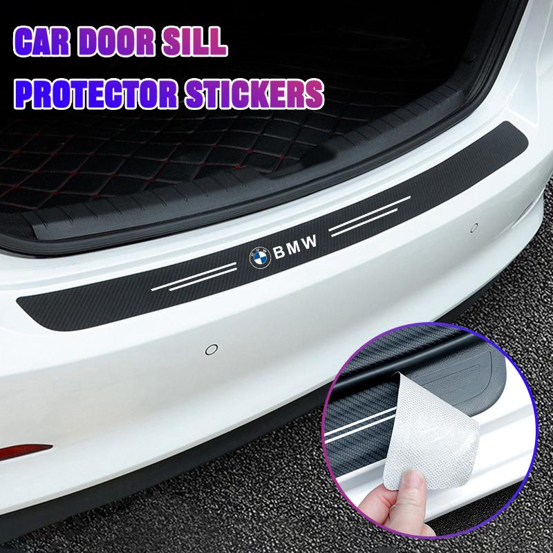 AAAQL1 Car Carbon Fiber Door Sill Strip Sticker Trunk Guard Plate Sticker For BMW 1 2 3 4 5 7 Series X1 X3 X4 X5 X6 X7 F10 F20 F30 G20