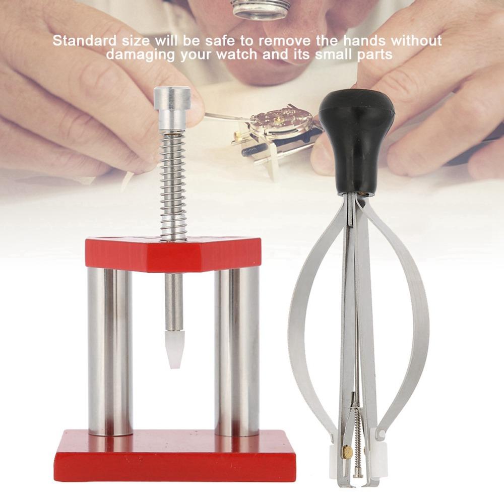 Red Watch Hand Plunger Alloy Steel Watch Repair Tool Full Set Watch Hand Puller  Hands Repair