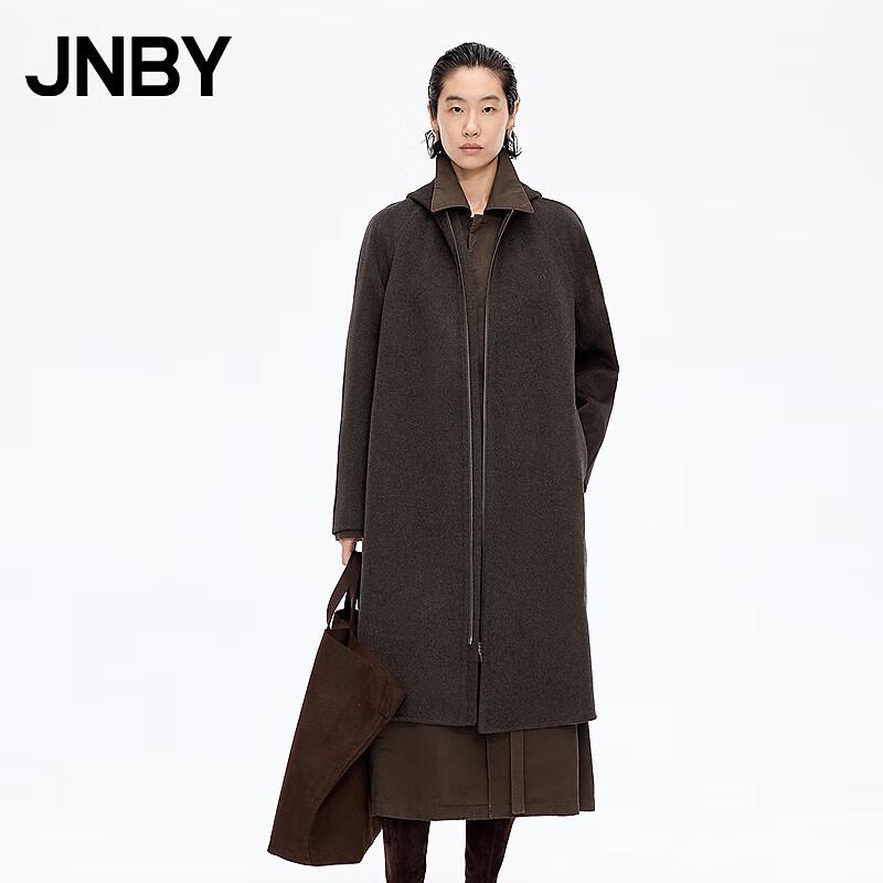 

Женское свободное пальто с капюшоном из смесовой шерсти JNBY XS