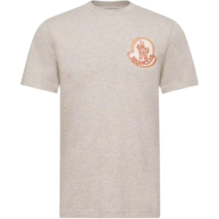 Moncler Lente/Zomer 26 Katoenen T-shirt Met Logo Ronde Hals Korte Mouw Heren T-shirts L10918C0003489B8U979 M