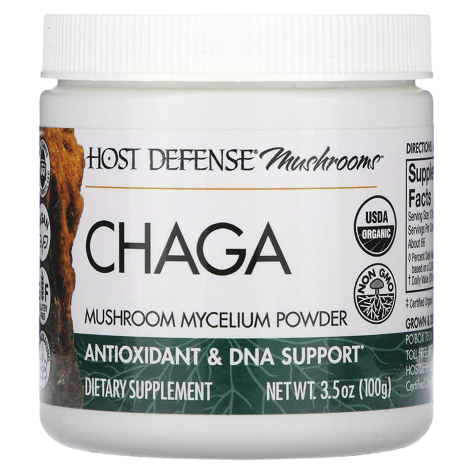 

Mushroom, Chaga Mushroom, Mushroom Mycelium Powder, 100G(3.5Oz)