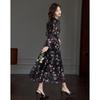 Demana Romantic Chapter V-Neck Printed Puff Sleeve A-Line Dress
