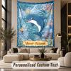 Ocean Mermaid (167) Theme Personalized Tapestry Custom Name Text Wall Hanging Tapestry Home Background Decoration