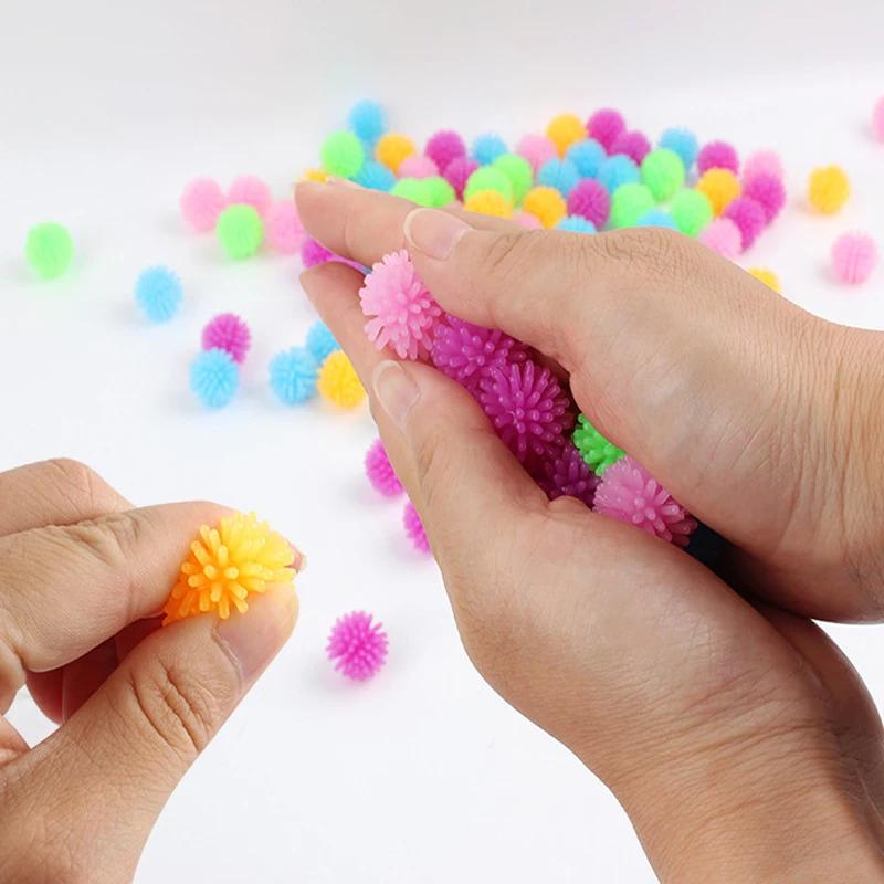 12Pcs Tpr Bayberry Sphere Hedgehog Small Massage Sphere For Yoga Foot Massage Ball Vent Decompression Soft Squishy Squeeze Fidget Toy