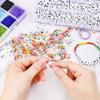Diy Bead Set 10800 3Mm Glass Beads And 1200 Letter Beads Bracelet Jewelry Necklace