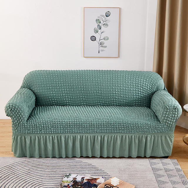 Seersucker Sofa Slipcover High Stretch Couch Cover Thick Corner Sofa Protector Elastic Corner Couch Covers