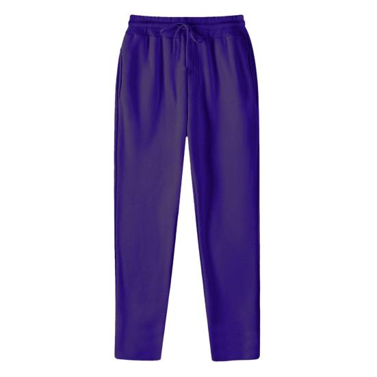 Unisex İlkbahar Sonbahar Pantolon Yan Cepli Elastik Bel Düz Geniş Paça Eşofman Pantolonu Düz Renk Bol Sokak Stili Spor Pantolonu